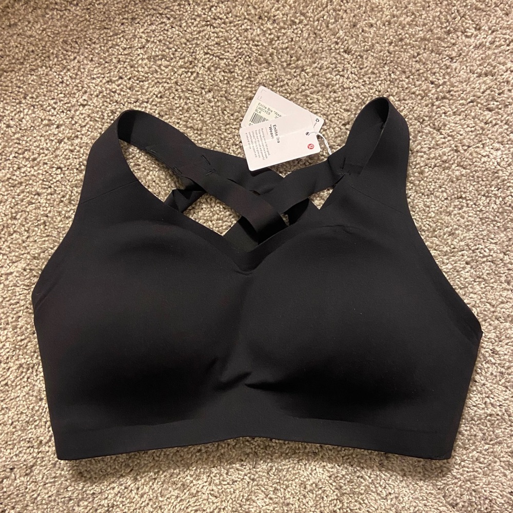 lululemon Enlite weave sports bra 34DD, black, NEW with tags NWT